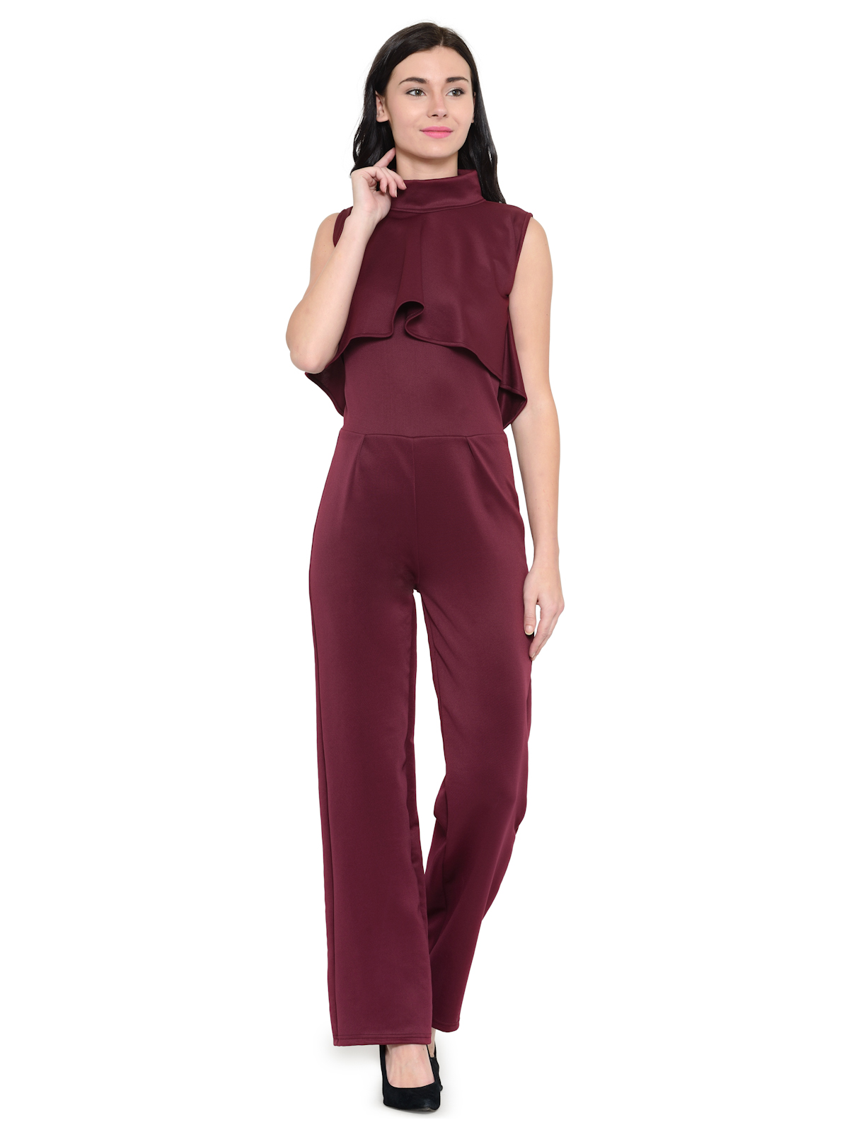 Jump to It Wine Halterneck Jumpsuit
